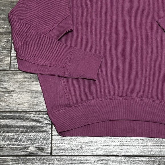 NWT $78 Free People Small & Medium Santa Clara Thermal Top Mulberry Off Shoulder - Picture 5 of 10